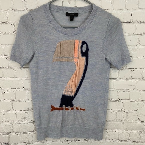 J.Crew Tippi Intarsia Toucan Sweater XS merino - Picture 2 of 9